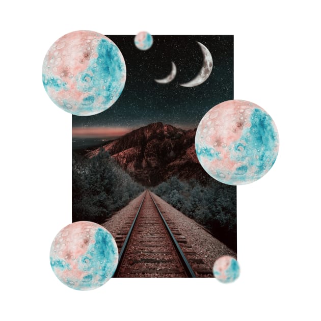 Space night moon lovely T-Shirt by ahnoun