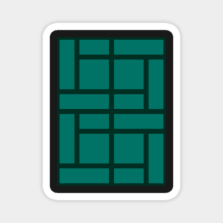 A Brick Orthogonal Pattern - Teal Green Magnet