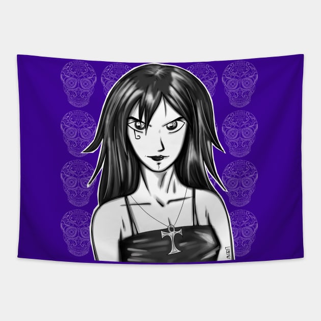 death by day of the dead in sandman ecopop Tapestry by jorge_lebeau