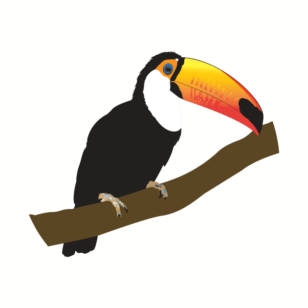 Toucan Bird On Branch Digital Art | Melanie Jensen Illustrations by illusima