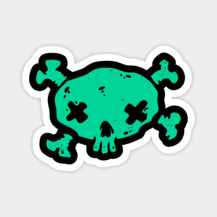 pirate green skull Magnet