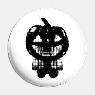 Black Zombie Pumpkin Man of Halloween design Pin