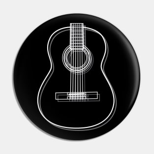 Classical Acoustic Guitar Body Outline Dark Theme Pin