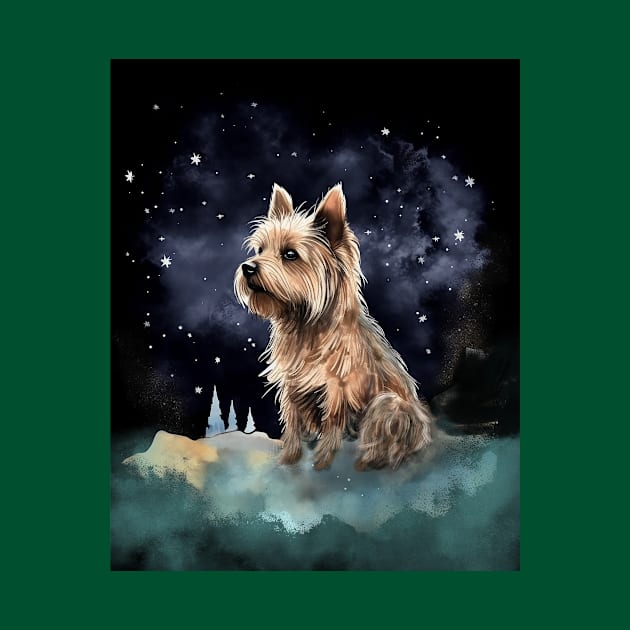 silky terrier watching stars by Tees of Joy