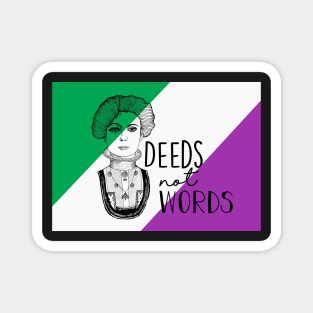 Deeds Not Words Suffragette Design On Back (Clothing) Magnet