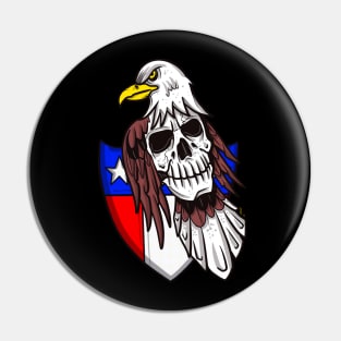 American eagle skull Pin