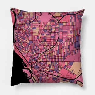 Buffalo Map Pattern in Purple & Pink Pillow