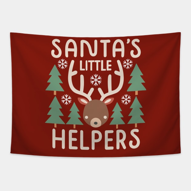 Santa's Little Helpers: Reindeer Christmas Tapestry by Thewondercabinet28