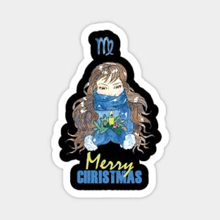 Merry Christmas Virgo Winter Holidays Magnet