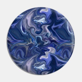 Deep Blue Silk Marble - Digital Liquid Paint Pin