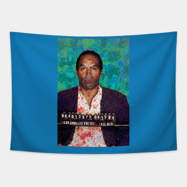 OJ Simpson Mugshot Tapestry by SABREart