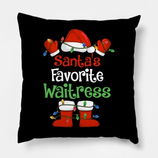 Santa's Favorite Waitress Funny Christmas Pajamas Pillow