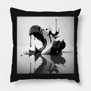 Life in Black and White Mirrored Paint Pillow