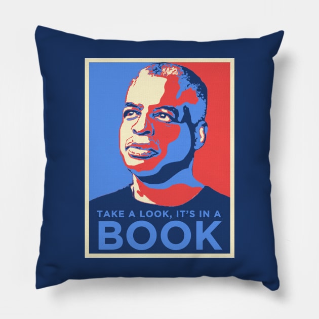 LeVar Burton Poster - Take a look its in a book By Kelly Design Company Pillow by KellyDesignCompany