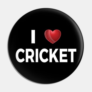 I Love Cricket Pin