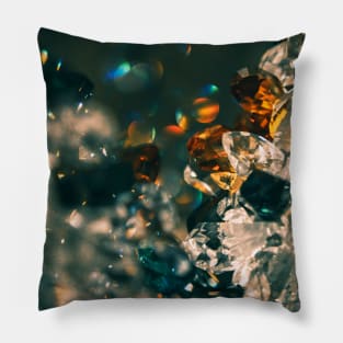 Abstract colorful crystal, gem Pillow