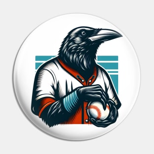 crows play baseball Pin