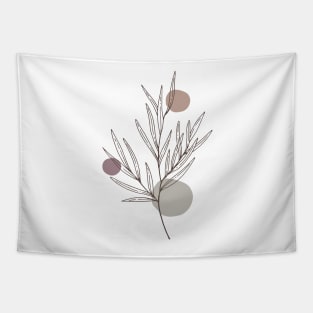 Minimal  Circle  Abstract Shapes Plants leaves  Warm Tones  Design Tapestry