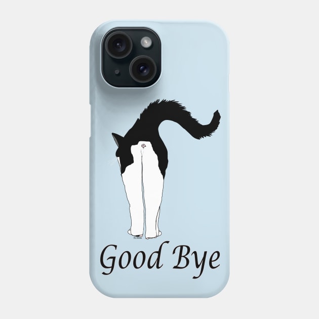 Cute Tuxedo Cat says Good Bye  Copyright TeAnne Phone Case by TeAnne