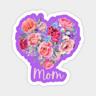 Floral Heart MOM Magnet