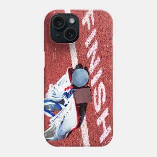 Racing spikes with medals at the finish line Phone Case