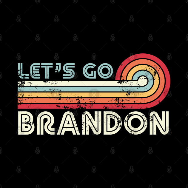 Let's Go Brandon Vintage Sunset Funny Meme Gift by qwertydesigns