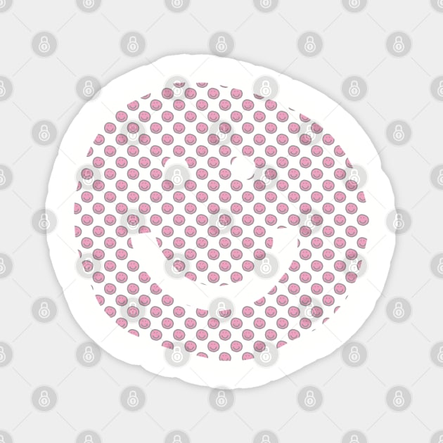 Smiley Face Pattern Prism Pink Magnet by ellenhenryart