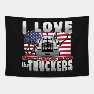 SUPPORT TRUCKERS - USA TRUCKERS FOR FREEDOM CONVOY USA FLAG - FREEDOM CONVOY 2022 -FLAG Tapestry