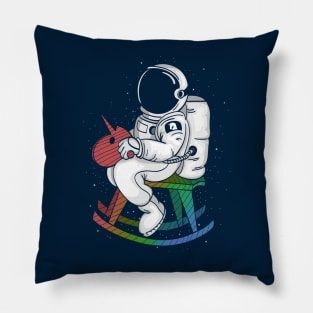 astronaut boy riding woor unicorn Pillow