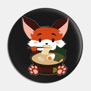 Anime Cute Fox Japanese Ramen Noodles Kawaii Gift print Pin