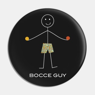 Funny Bocce Ball Guy Pin