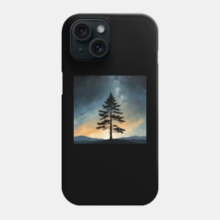 Whispers of the Cosmos: Pine Tree Harmony Phone Case