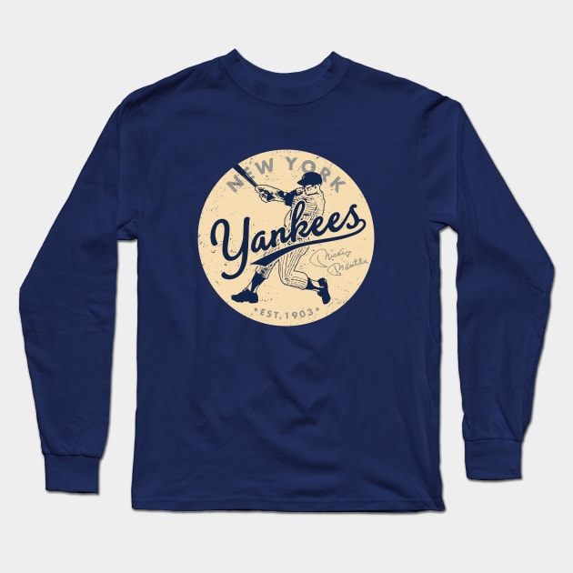 New York Yankees Mickey Mantle 2 by Buck Tee Long Sleeve T-Shirt