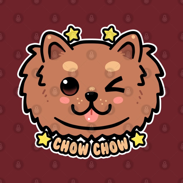 KAWAII Chow Chow Dog Face by TechraNova