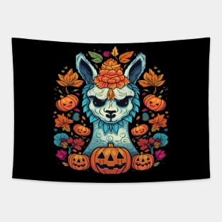 Llama Halloween Tapestry