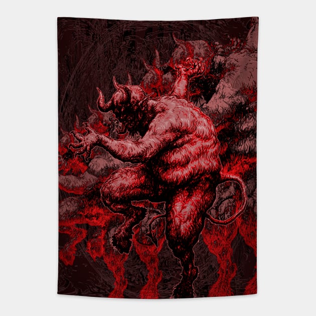 Dance of the Devil Tapestry by Bolzak