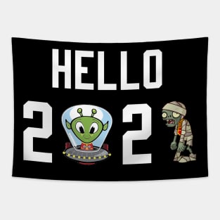 Hello 2021 zombie Tapestry