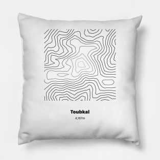 Toubkal Topographic Map Pillow