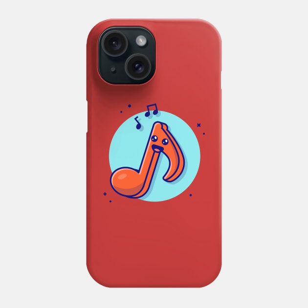 Cute Kawaii Music Note Cartoon Vector Icon Illustration (3) Phone Case by Catalyst Labs