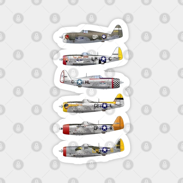 Republic P-47 Thunderbolt "The Jug" P47 Magnet by Jose Luiz Filho