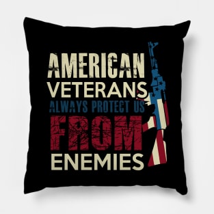 (Vintage) american veterans always protect us from enemies Pillow