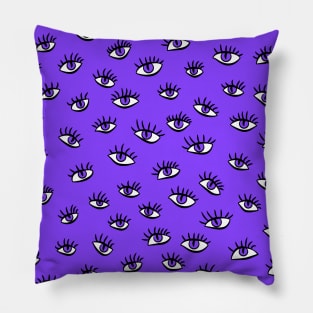 Evil Eye Pattern Purple Aesthetic Pillow