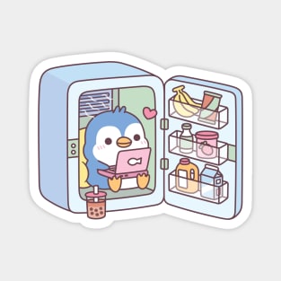 Cute Penguin Chilling In Fridge Magnet