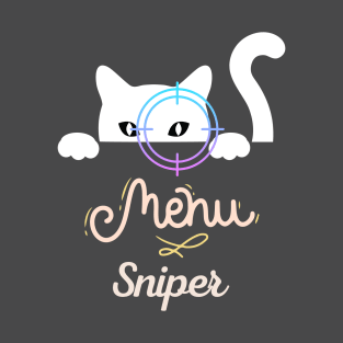 Hiding Black Cat Menu Sniper T-Shirt