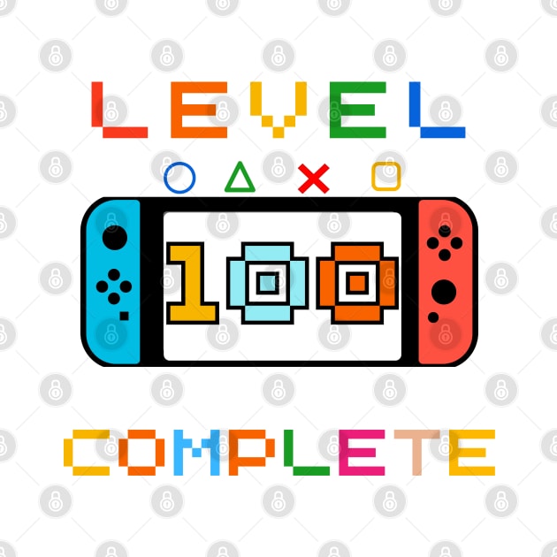 Gamers Level 100 Days of School Unlocked Gift for Student & Teacher by Emouran