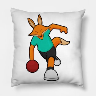 Fox at Bowling with Bowling ball Pillow