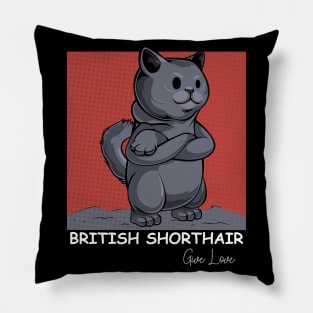 British Shorthair - Cute Cartoon Cat Comic Cats Pillow