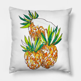 Summer Pineapples Line art Pillow