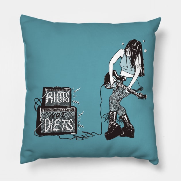 Riots Not Diets! Pillow by Liberal Jane Illustration