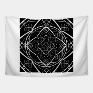 Black and white geometric Tapestry